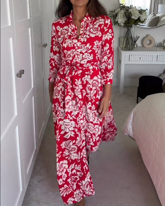 Robe longue à imprimé floral